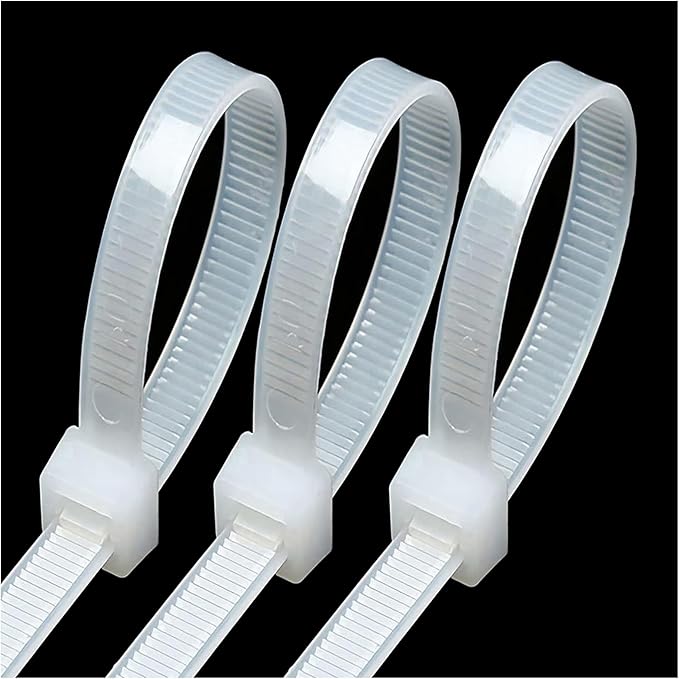 White Zip Ties Heavy Duty 22 Inch 120lb Extra Large Cable Tie Wraps Long Plastic Wire Ties Wide Big Strong Thick Zipties 50 Pack