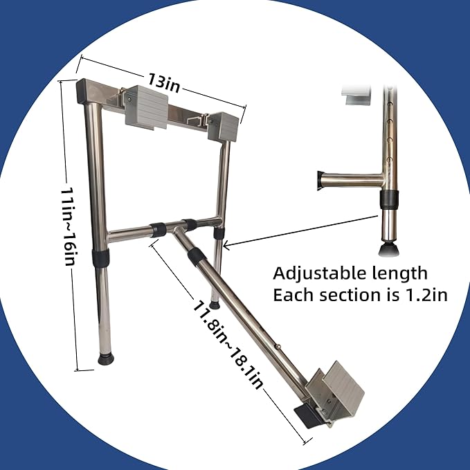 Extension Ladder Stabilizer, Adjustable Ladder Standoff with Rotatable Rubber Feet, Constructed from Stainless Steel, Easy to Install and Suitable for Both Homeowners and Outdoor Professionals