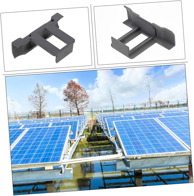 12pcs Solar Panel Water Drainage Buckle Conduction and Sludge Discharge Clamp Clamp for Panel Cleaning