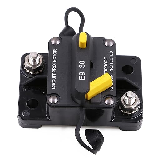 Heavy Duty Manual Reset Circuit Breaker 12V-72V 30A for Car Audio RV Automotive Truck Solar System Boat Marine, IP67 Waterproof, UL, Overload Protection, DC Resettable Breaker 30Amp