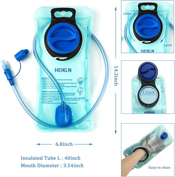 Hydration Bladder 1.5L-2L-2.5L-3L,Leak Proof Water Reservoir, BPA Free Military Water Storage Bladder Bag Hydration Pack Replacement Easy Clean for Bicycling Hiking Camping Hunting Running