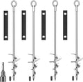 28'' Ground Anchors, Fully Welded Heavy Duty Ground Anchor Screw in Swing Set Anchors Chrome Plating Anti Rust Trampoline Anchor with Straps for Dogs, Trampoline Stakes Resistant High Wind