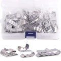 60 Pieces Stainless Steel Cable Clips kit with 34 mm 23mm 14mm Wiring Frame Clip PV Module Wire Management for Solar Application Trailer Boat Auto