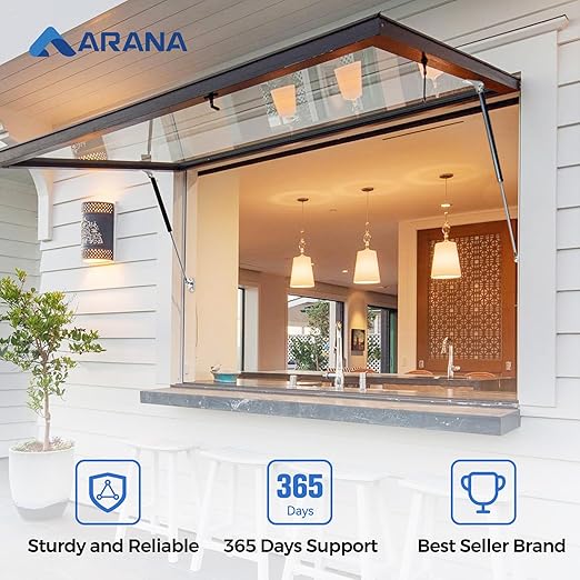 ARANA Gas Struts 20 inch 22.5lb with Brackets (2 Pack) - Light Duty Lift Support for Camper Door & Storage Box Lid - Hydraulic Spring Shocks for Cabinet Door, Bench Lid, Boat Hatch