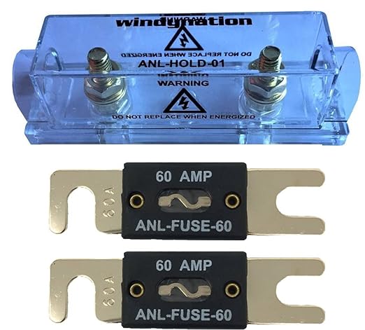 WindyNation ANL Fuse Holder + Fuse (2pcs 60A)