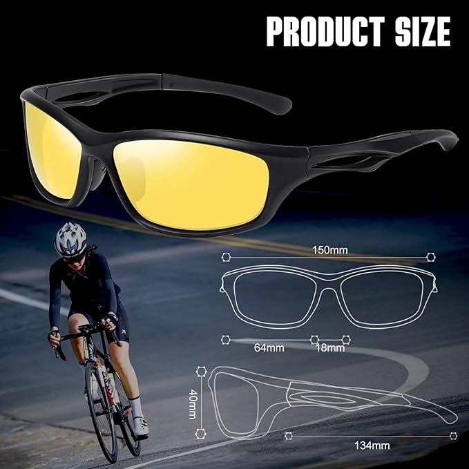 Joopin Sports Sunglasses Polarized UV400 Protection Wrap Around Sun Glasses Shades for Men Women