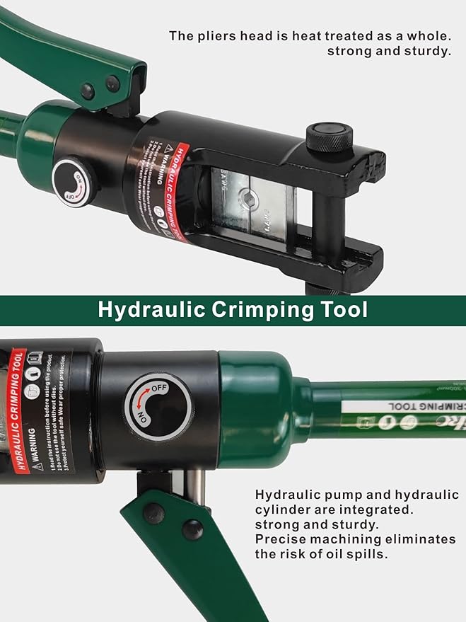 Industry Hydraulic Cable Lug Crimper 16 US TON 9 AWG to 600MCM Electrical Terminal Cable Wire Tool Kit with 13 Die (9awg~600mcm Crimping Tool)