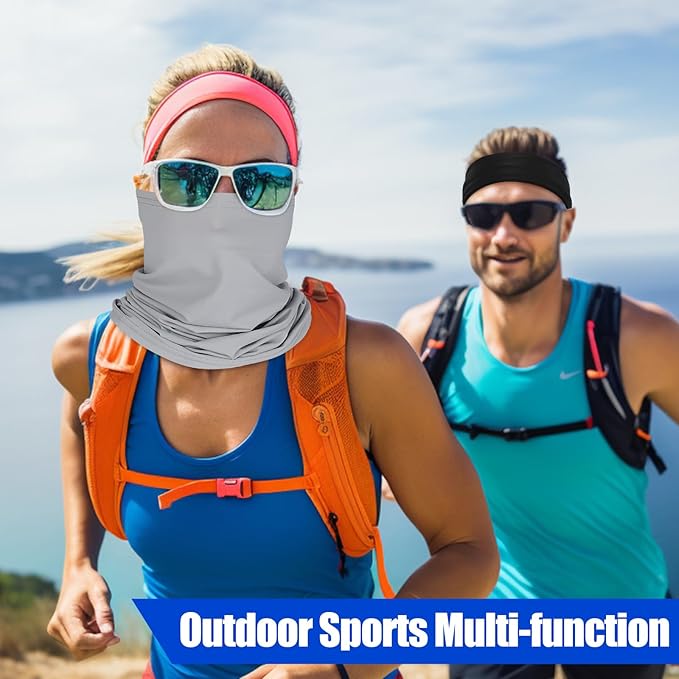Mandydov Summer Cooling Neck Gaiter Face Mask Breathable Balaclava, UV Protection Wind Dust Proof Face Cover Scarf