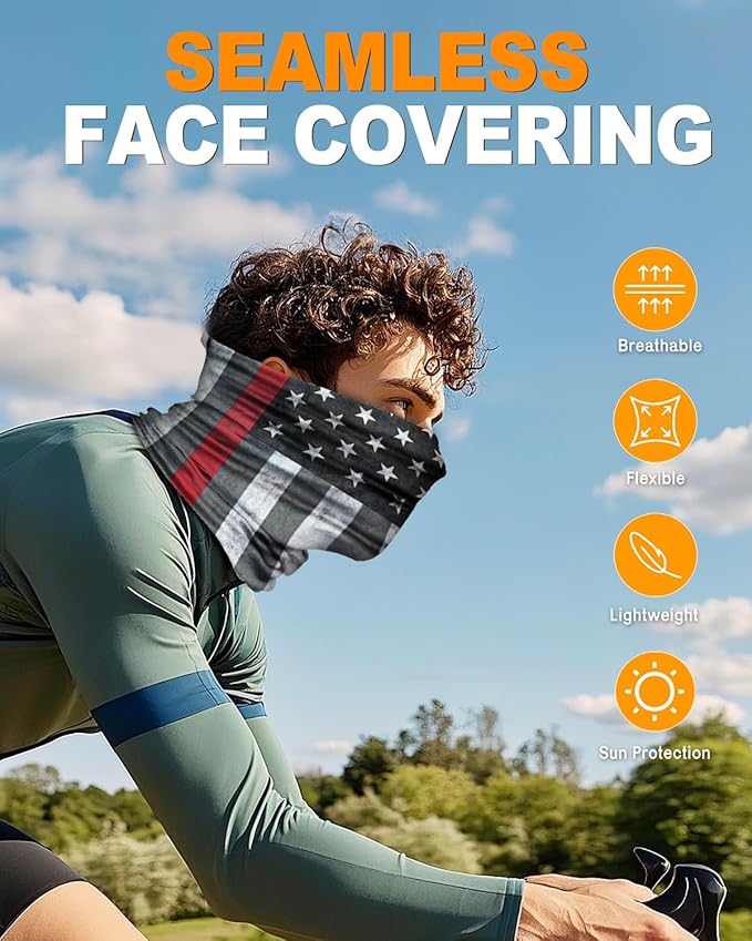 4Pack Neck Gaiter for Men Women Face Cover Mask Head Wrap Balaclava Headwear Bandana Headband Magic Scarf