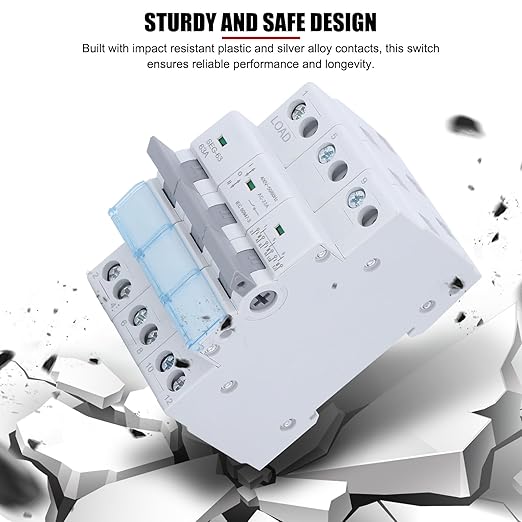 63A 3P DC Isolator Switch, DIN Rail Solar Disconnect Switch, 400V Dual Power Manual Transfer Changeover Switch for PV System & Generator