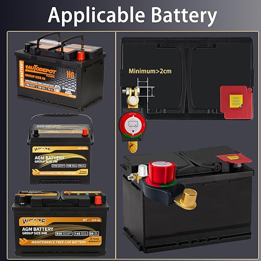 2025 New Top Post Battery Disconnect Switch,12-48V Car Battery Kill Switch,Suitable for 17-18 mm terminals,Battery Disconnect Switches are Mainly Used in Automobiles, Rvs, Boats, Solar Panels