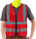 Red work vest mesh