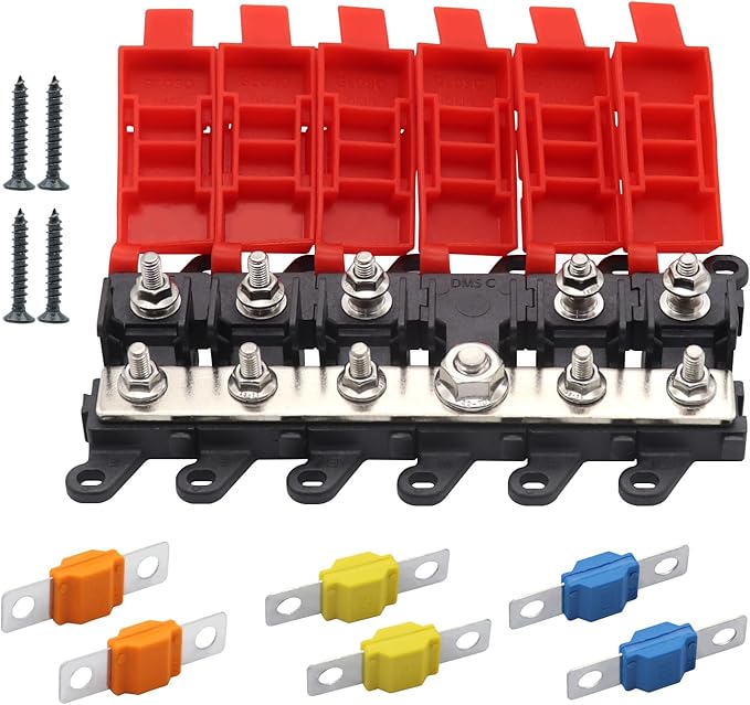 5way Fuse Block Midi Holder Automotive Marine Boat Car Audio Brass Fuse Holder Midi Fuses 100A 30A 60A
