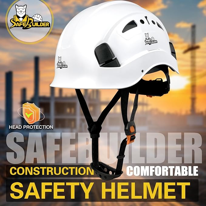 Construction Hard Hats Safety Helmet Reflective ABS Adjustable Ventilation Hardhats Industrial Head Protection ANSI Z89.1
