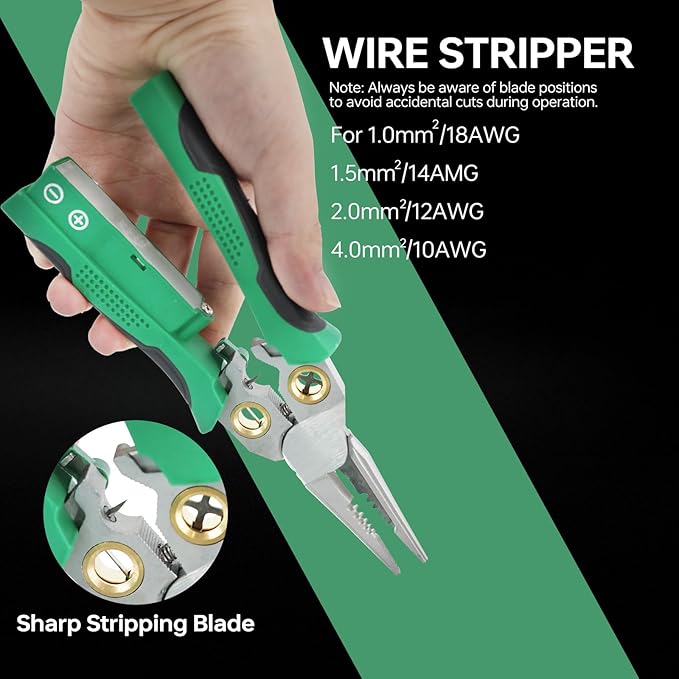 8 in 1 Wire Stripper with Voltage Tester, Wire Stripper Pliers Multi-Function Electrician Tool for Stripping Cutting Scraping Crimping Wires Car & Home Electrical Repair