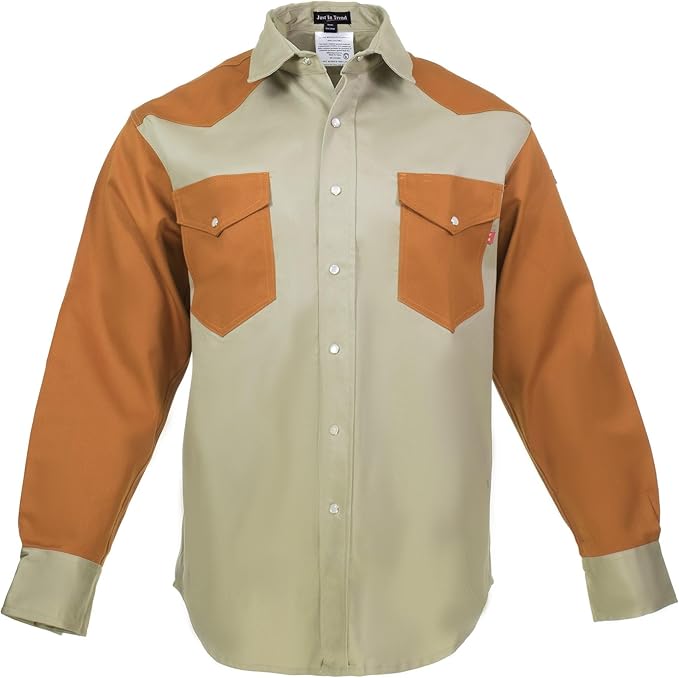 Just In Trend │Flame Resistant FR Shirt - 88/12 - Western Style - Two Tone