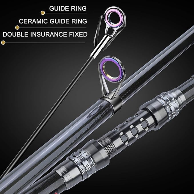 Sougayilang Telescopic Fishing Rod Reel Combos with Carbon Fiber Fishing Pole Spinning Reels and Fishing Accessories
