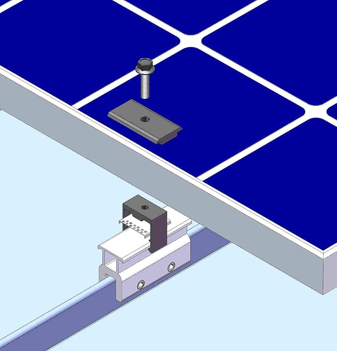 Mid Clamp MageClamp Rail-Less Solar Mounting Kit for Standing Seam Metal Roof Solar Panel Module Racking Installation