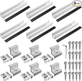 JiGiU 6PCS Solar Panel Mounting Bracket Kits with 7.87 in Aluminium Solar Panel Mounting Rail 30mm/35mm Solar Panel End Clamps Solar Panel Z-Bracket for Metal Roof, Tin Roof, Flat Roof, Sheet Roof
