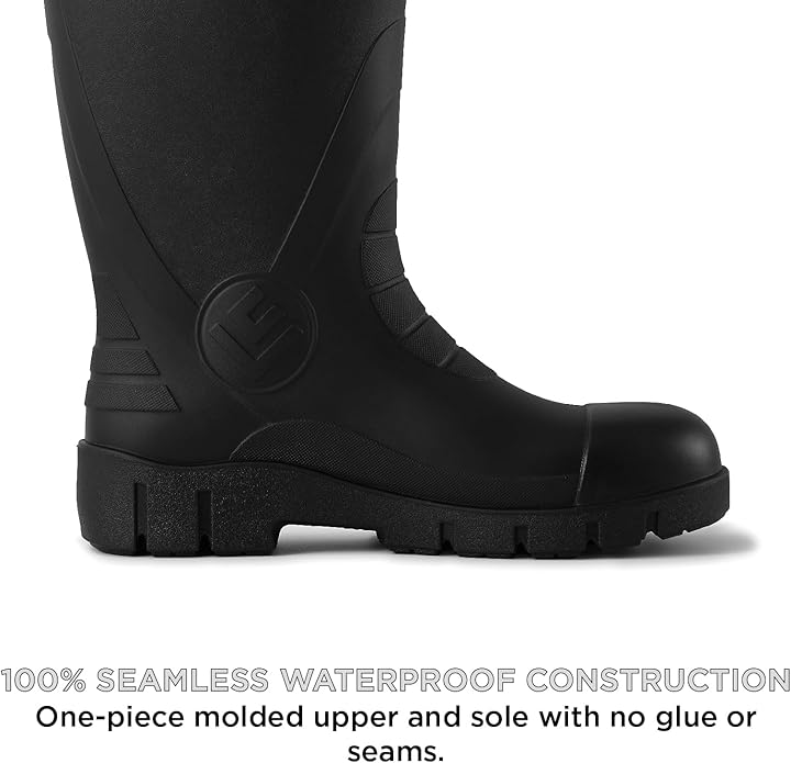SUREWAY Steel Toe Rain Boots for Men, Knee High Waterproof Work Boots with Slip & Oil Resistant Outsole for Industrial, Construction, Agriculture