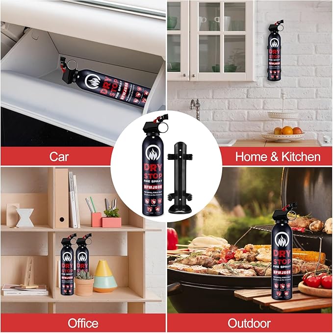 ABC Fire Extinguisher for Home & Vehicle - 2Pack Dry Stop Fire Spray for Kitchen, Auto Fire Extinguisher for Truck Vehicle,1.32LB Dry Chemical Powder for Car, Boat, Marine Easy to Use (2 Blue)