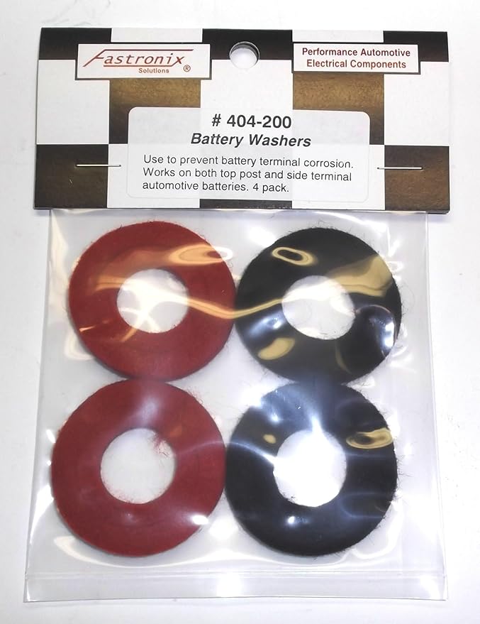 Battery Anti Corrosion Washers (2 Red & 2 Black)