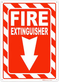 Brimar - 7" x 10" - Fire Extinguisher Sign - Polyethylene Plastic - Fire Safety Sign - Easy Installation