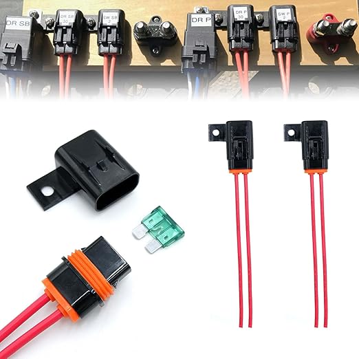 partsPTT IP67 Waterproof in-Line ATO/ATC Blade Fuse Holder 30A with Cover, 12 AWG Wire, Automotive & Marine for Small Boats, Fishing Boats, Speedboats, Outboard Circuits (2 Pack)