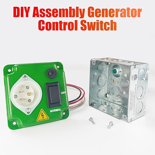 Interruptores de Transferencia para Generadores 20 A 120V,Suitable for Any Generator Type, Neutral generators, and Solar Systems, for Indoor, Outdoor, and RV use (Green)