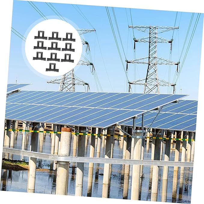 TOYANDONA 12pcs Solar Panel Photovoltaic Drainage Clips Water Guide Mud Clamp Easy Install Cleaning Tools for Outdoor Panels