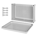 Junction Box，15"x 11"x 5.1" Outdoor Electrical Box with Mounting Plate, IP67 Dustproof Waterproof ABS Plastic Project Box, DIY Electrical Enclosure Gray (380x 280x 130 mm)