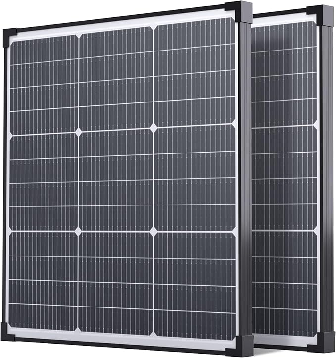 2PCS 50 Watt Solar Panel 12V, N-Type 16BB 100W Solar Panel,25% High Efficiency Monocrystalline PV Modules,Ideal for RV,Trailer, Camper, Marine, Rooftop,Off-Grid (50w 2 Pack)