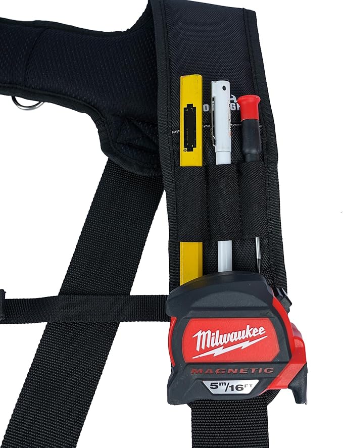 MELOTOUGH Tool Belt Suspenders Construction Bag Suspenders Padded Work belt Suspenders for Carpenter/Electrician/Roofing/Farmer work Suspension Rig(H Back)