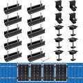 Anbte Solar Panel Mounting Brackets, Included 10 x 4.72 in Rails + 4 end Clamps 40mm + 6 Center Clamps 40mm + 1 Wrench, Aluminum Solar Mounting Kit for 4 Panels, Waterproof, for Roof, RV, Boat, Black