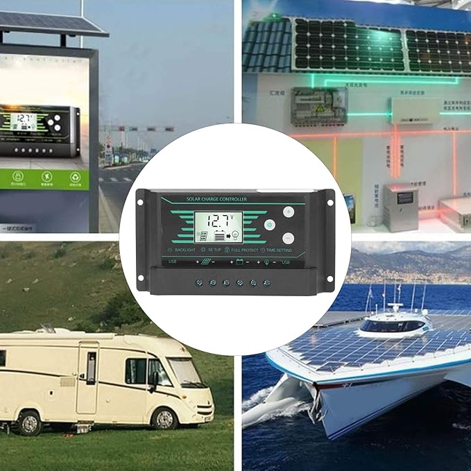 Solar Charge Controller 30A 12V/24V PWM with LCD Display USB Output for Solar Panel Battery and Lighting System(z30)