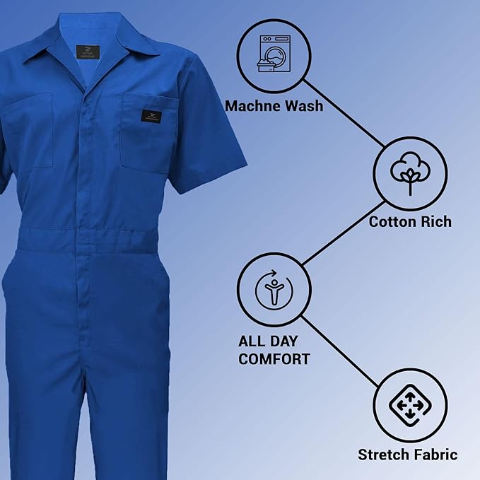 Coveralls Workwear Men Short Sleeve Coveralls