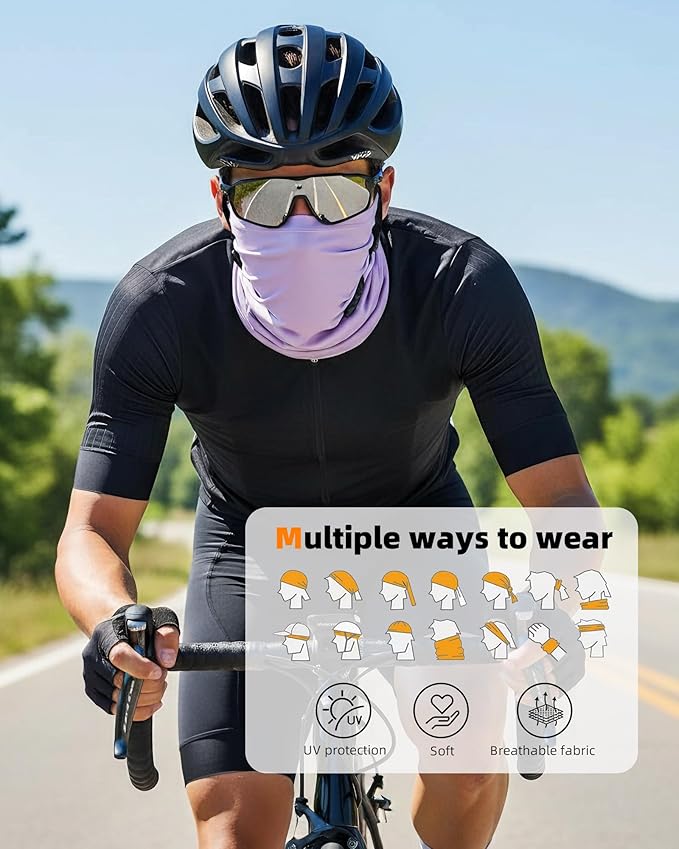 Xeoxarel Neck Gaiter, 7 Pack Cooling UV Protection, Bandana Face Mask Scarf for Men and Women