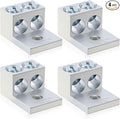 Blulu 4 Pieces Dual Aluminum Ground Lug Dual Rated Double Wire Barrel Aluminum Mechanical Lug (1/0)