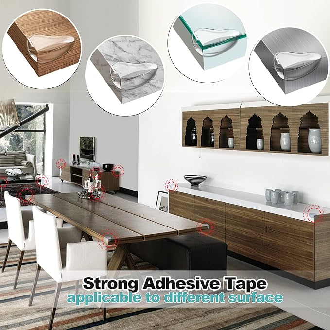 20 Pack Corner Protector Baby Clear Corner Guards Table Corner Protectors Baby Proofing Furniture Corner Edge Safety Bumpers for Coffee Table, Counter, Desk, Cabinet