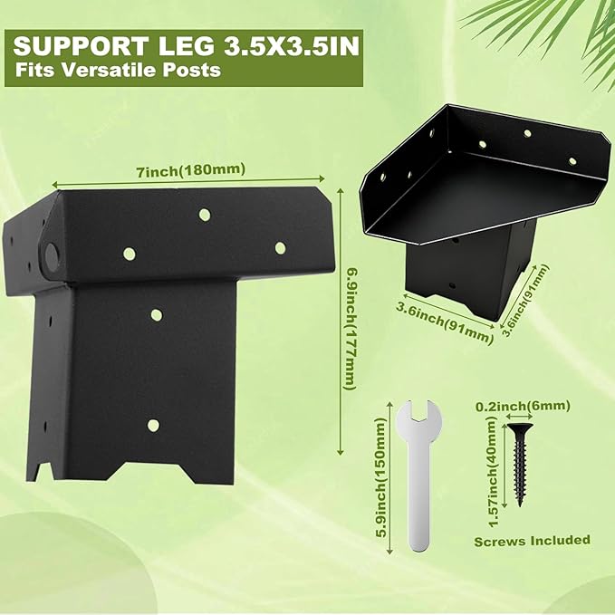 Deer Stand Brackets 4x4 Deer Blind Bracket - 4Pcs Outdoor Elevator Brackets Compound Angle Platform Bracket for Hunting Blinds, Tree Houses, Shooting Shack, Observation Decks, Tower Stands