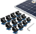 12-Pack Black Aluminum 30mm/35mm Solar Panel End Clamps for Standard Unistrut, Mounting Brackets with Hardware, for Metal, Tin, Flat & Sheet Roof Solar Installation