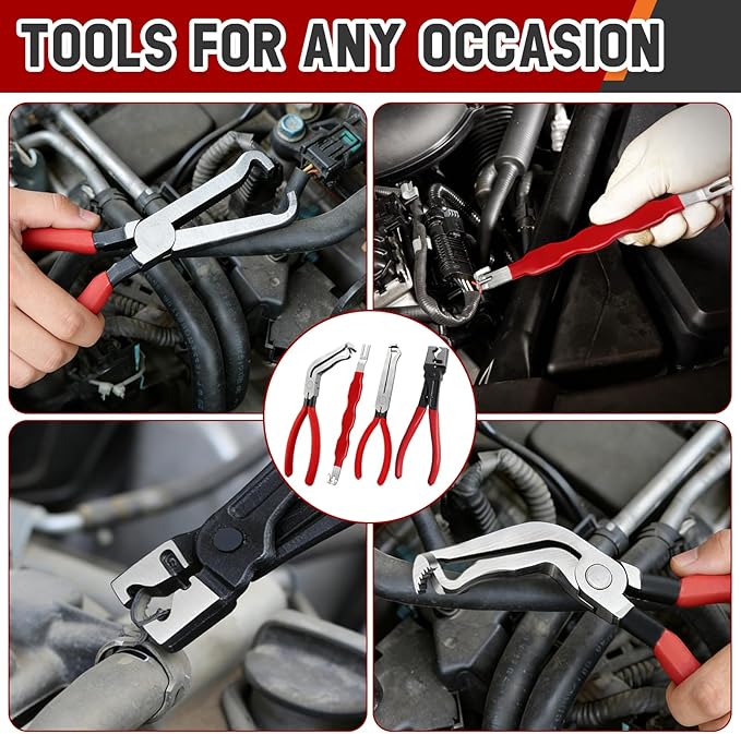 5Pcs Automotive Electrical Terminal Connector Separator Removal Tool,Electrical Disconnect Pliers, Connector Removal Tool with Electrical Pin Removal Tool Hose Clamp Pliers and Canvas Bag