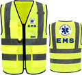 Reflective Security Safety Vests Heavy Duty with 7 Pockets and Front Zipper