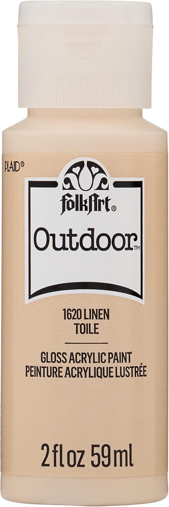 FolkArt Outdoor Acrylic Paint in Assorted Colors (2 Ounce), 1620 Linen