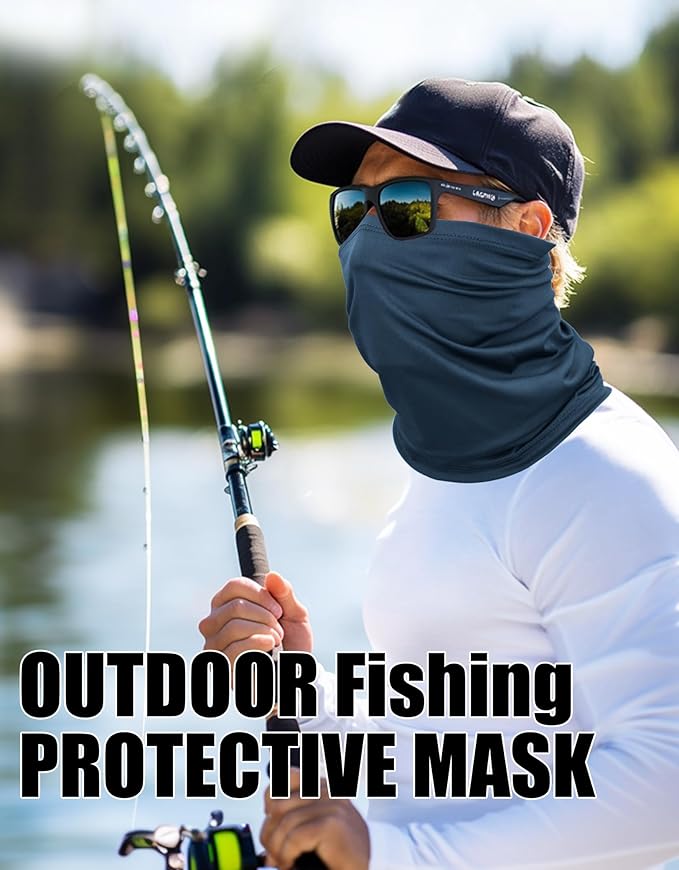 JHYWELL Cooling Neck Gaiter Face Mask, UV Protection Masks Gator, Windproof Bandana for Skiing, Fishing, Hiking, Cycling