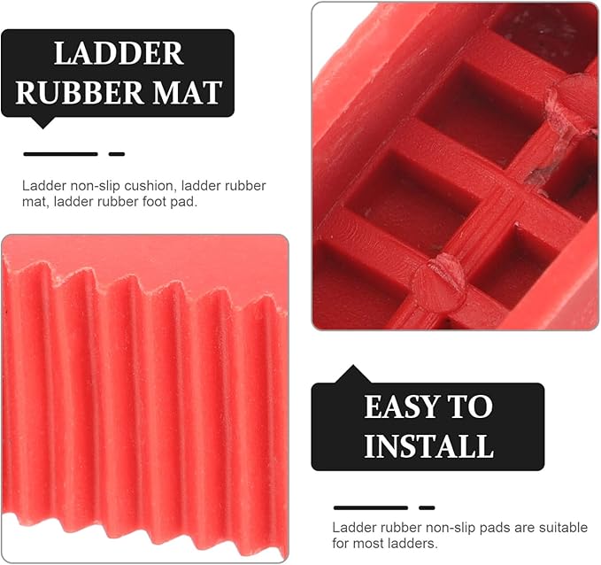 Operitacx Anti-Slip Ladder Feet Pads 4-Pack Rubber Covers for Indoor Outdoor Foldable Ladder Stabilizer Accessories 2.17 X 1.5 X 0.98 Inches for Home Use