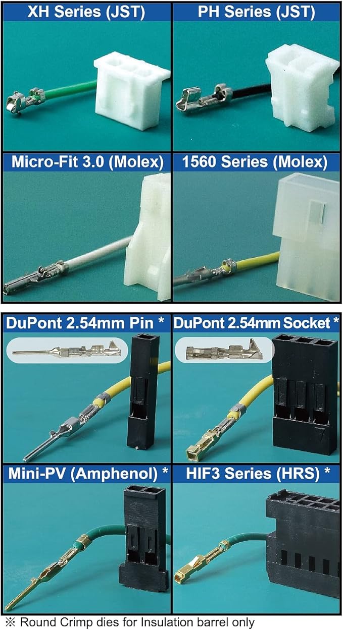 ENGINEER PA-24 Micro Connector Crimping Pliers Tool 160mm (Made in Japan) for JST XH, PH, EH & NH series, Molex Micro-Fit, KK series (AWG #32-#18)