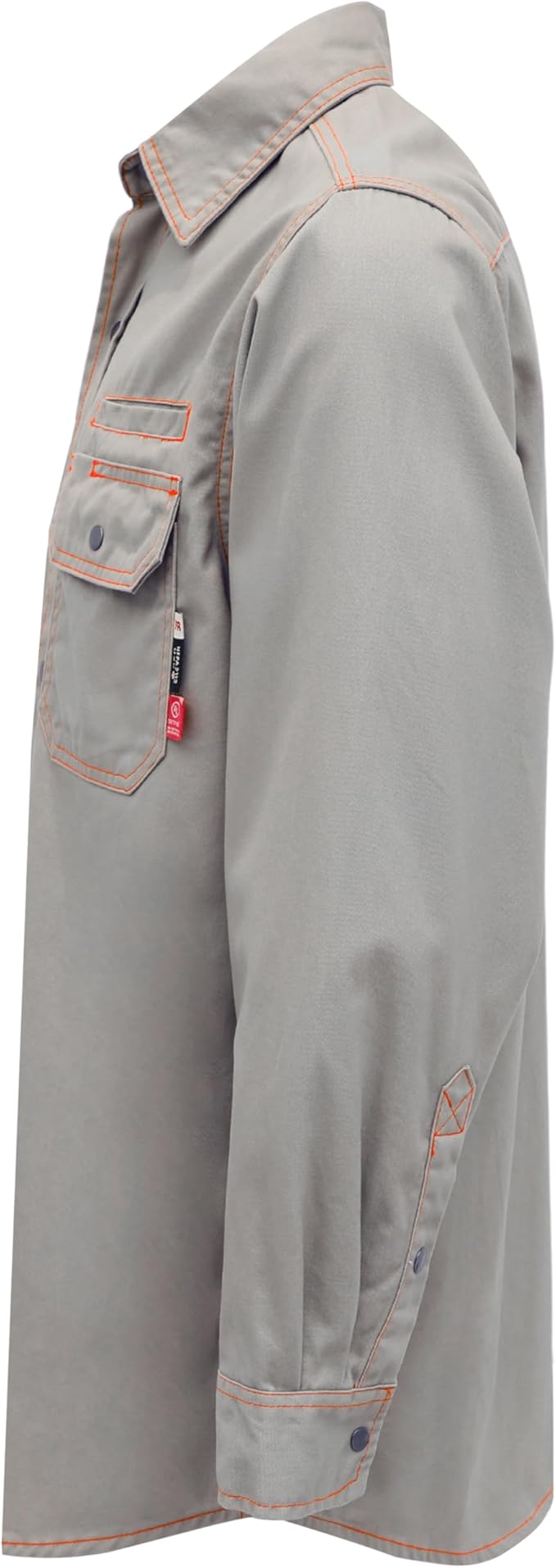 BOCOMAL FR Shirts for Men Snaps Down 7.5oz Water Repellent Fire Resistant Welding Jackets-NFPA2112 CAT2