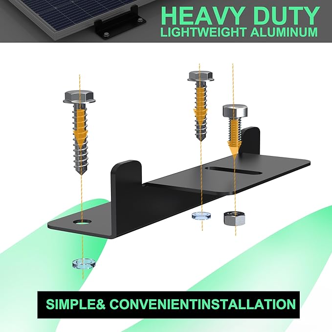Solar Panel Mounting Z Brackets,Solar Panel Brackets, Solar Panel Mount, Aluminum Corrosion-Free Construction for RVs, Trailers, Boats, Yachts, Wall and Other Off Gird Roof Installation，Black