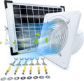 Solar Panel Exhaust Fan, Ventilation Extractor with Anti-backflow Check Valve Chain Switch,10W 16Ft Cable for Greenhouses, Pet Houses, Small Chicken Coops, Sheds, Window Exhaust